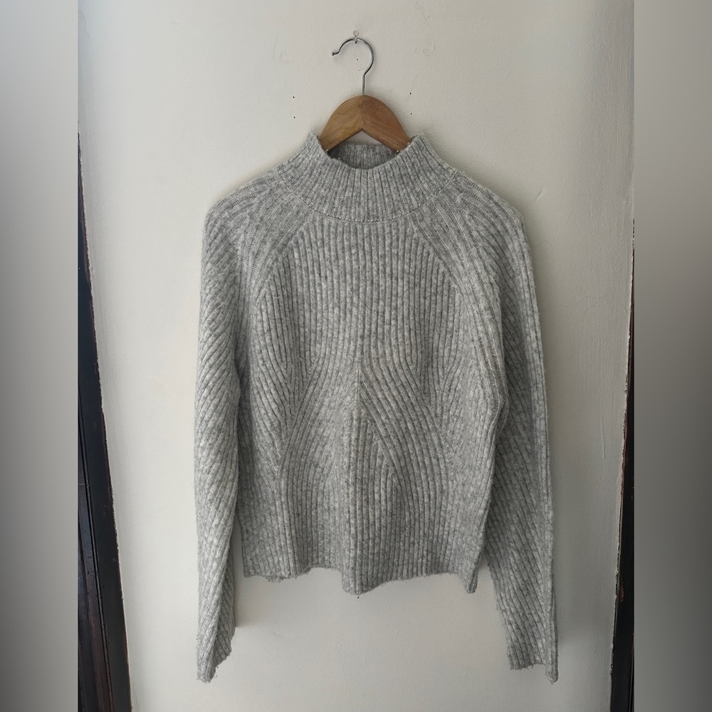 Gray Ribbed Women's Sweater - Picture 6 of 6